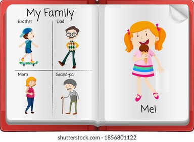 Open activity diary page  illustration