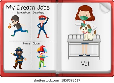 Open activity diary page  illustration