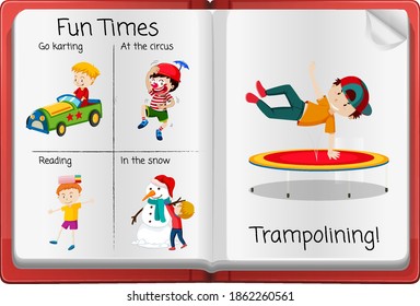 Open activity diary page  illustration