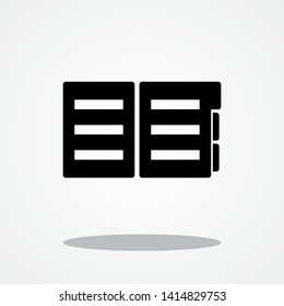 Open Address Book Icon with Gray Shadow