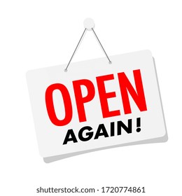 Open again on door sign