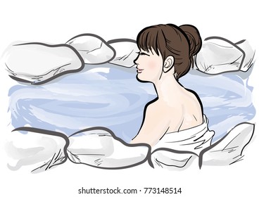 open air bath - hot spring image