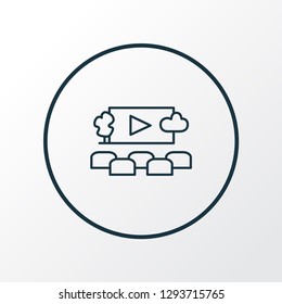 Open air cinema icon line symbol. Premium quality isolated movie watching element in trendy style.