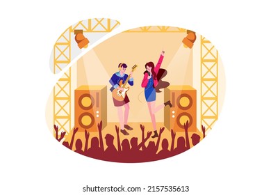 Open Air Concert Illustration Concept