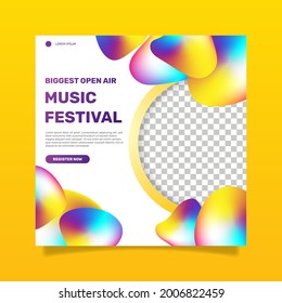 Open air music festival banner. - Vector.
