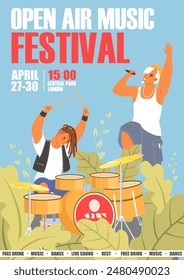 Festival de música al aire libre Anuncio de actividades de conciertos al aire libre