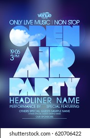 Open Air Party Poster Design Concept, Copy Space For Text