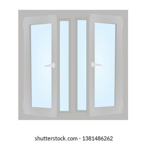 Open all windows. vector illustration