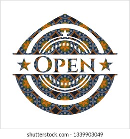 Open arabesque emblem. arabic decoration.
