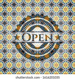 Open arabesque style badge. arabic decoration.