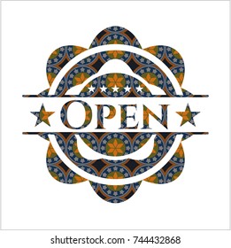 Open arabesque style emblem. arabic decoration.