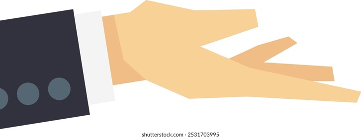 Open arm empty hand. Giving or getting gesture