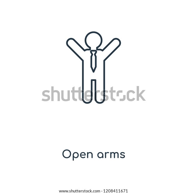 Open Arms Concept Line Icon Linear Stock Vector Royalty Free