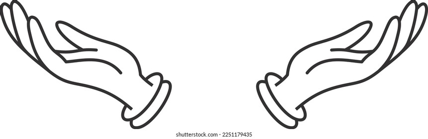 Open arms icon. Human hands pair symbol