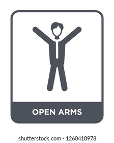 open arms icon vector on white background, open arms trendy filled icons from Education collection, open arms simple element illustration