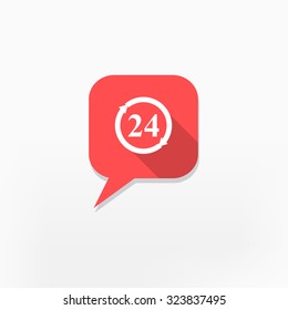 Open around the clock, 24 hours a day icon 