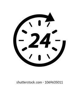Open around the clock hours a day icon.