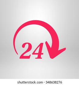 Open around  the clock hours a day icon.