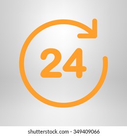 Open around  the clock hours a day icon.