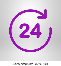 Open around  the clock hours a day icon.