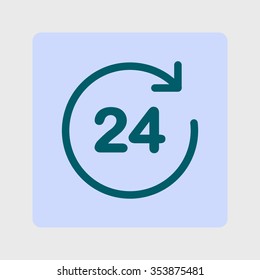 Open around  the clock hours a day icon.