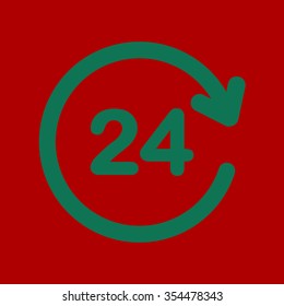 Open around  the clock hours a day icon.