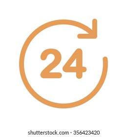 Open around  the clock hours a day icon.