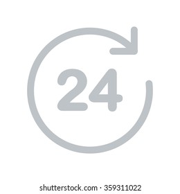 Open around  the clock hours a day icon.
