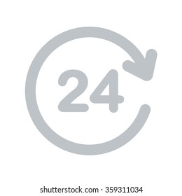 Open around  the clock hours a day icon.