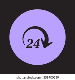 Open around  the clock hours a day icon.