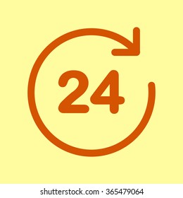 Open around  the clock hours a day icon.