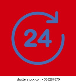 Open around  the clock hours a day icon.