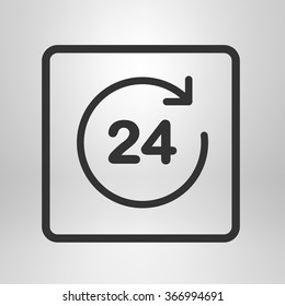 Open around  the clock hours a day icon.