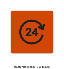 Open around  the clock hours a day icon.