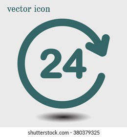 Open around  the clock hours a day icon.