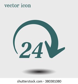 Open around  the clock hours a day icon.