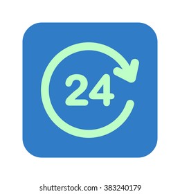 Open around  the clock hours a day icon.