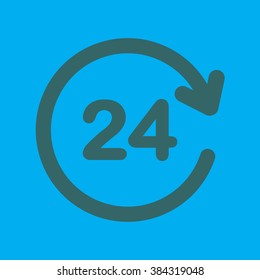 Open around  the clock hours a day icon.