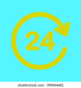 Open around  the clock hours a day icon.