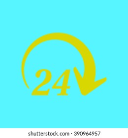 Open around  the clock hours a day icon.