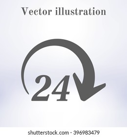 Open around  the clock hours a day icon.
