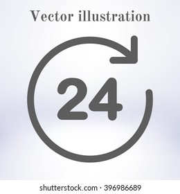Open around  the clock hours a day icon.