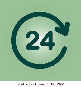 Open around  the clock hours a day icon.