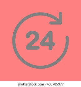 Open around  the clock hours a day icon.