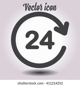 Open around  the clock hours a day icon.