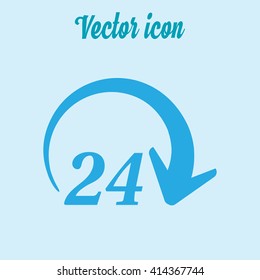 Open around  the clock hours a day icon.