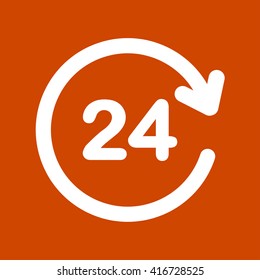 Open around  the clock hours a day icon.