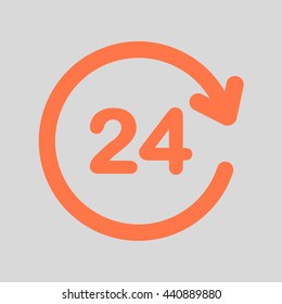 Open around  the clock hours a day icon.