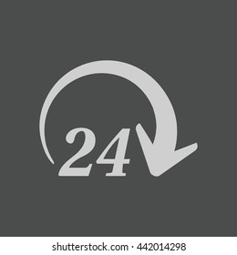Open around  the clock hours a day icon.