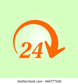 Open around  the clock hours a day icon.